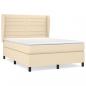 Preview: Boxspringbett mit Matratze Creme 140x200 cm Stoff