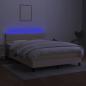 Preview: Boxspringbett mit Matratze & LED Creme 140x190 cm Stoff