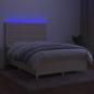 Preview: Boxspringbett mit Matratze & LED Creme 140x200 cm Stoff