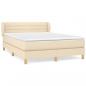 Preview: Boxspringbett mit Matratze Creme 140x190 cm Stoff