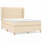 Preview: Boxspringbett mit Matratze Creme 140x200 cm Stoff