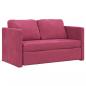 Preview: Bodensofa mit Schlaffunktion Weinrot 122x204x55 cm Samt