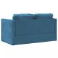 Preview: Bodensofa mit Schlaffunktion Blau 122x204x55 cm Samt