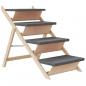 Preview: Hundetreppe Grau 105x47 cm Massivholz Tanne