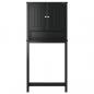 Preview: Waschmaschinenschrank BERG Schwarz 76x27x164,5 cm Massivholz