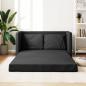 Preview: ARDEBO.de - Bodensofa mit Schlaffunktion Schwarz 112x174x55 cm Stoff