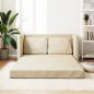 Preview: ARDEBO.de - Bodensofa mit Schlaffunktion Creme 112x174x55 cm Stoff