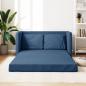 Preview: ARDEBO.de - Bodensofa mit Schlaffunktion Blau 112x174x55 cm Stoff