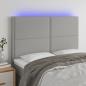 Preview: ARDEBO.de - LED Kopfteil Hellgrau 144x5x118/128 cm Stoff