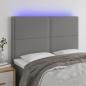 Preview: ARDEBO.de - LED Kopfteil Dunkelgrau 144x5x118/128 cm Stoff