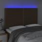 Preview: LED Kopfteil Dunkelbraun 144x5x118/128 cm Stoff