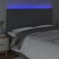 Preview: LED Kopfteil Dunkelgrau 180x5x118/128 cm Stoff