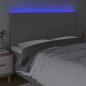 Preview: LED Kopfteil Hellgrau 200x5x118/128 cm Stoff