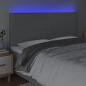 Preview: LED Kopfteil Hellgrau 200x5x118/128 cm Stoff