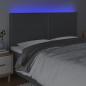 Preview: LED Kopfteil Dunkelgrau 200x5x118/128 cm Stoff