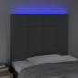 Preview: LED Kopfteil Dunkelgrau 80x5x118/128 cm Stoff