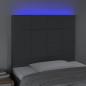 Preview: LED Kopfteil Dunkelgrau 90x5x118/128 cm Stoff