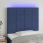 Preview: ARDEBO.de - LED Kopfteil Blau 90x5x118/128 cm Stoff