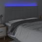 Preview: LED Kopfteil Hellgrau 160x5x118/128 cm Stoff