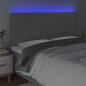 Preview: LED Kopfteil Hellgrau 180x5x118/128 cm Stoff