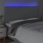 Preview: LED Kopfteil Hellgrau 180x5x118/128 cm Stoff