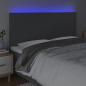 Preview: LED Kopfteil Dunkelgrau 200x5x118/128 cm Stoff