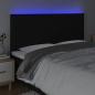 Preview: LED Kopfteil Schwarz 200x5x118/128 cm Stoff