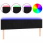 Preview: LED Kopfteil Schwarz 160x5x78/88 cm Samt