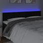 Preview: LED Kopfteil Schwarz 160x5x78/88 cm Samt