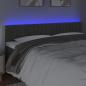 Preview: LED Kopfteil Dunkelgrau 180x5x78/88 cm Samt