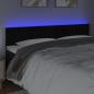 Preview: LED Kopfteil Schwarz 200x5x78/88 cm Samt