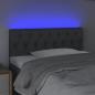 Preview: LED Kopfteil Dunkelgrau 90x7x78/88 cm Stoff