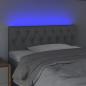 Preview: LED Kopfteil Hellgrau 100x7x78/88 cm Stoff