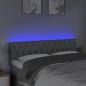 Preview: LED Kopfteil Hellgrau 160x7x78/88 cm Stoff