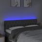 Preview: LED Kopfteil Dunkelgrau 160x7x78/88 cm Stoff