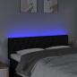 Preview: LED Kopfteil Schwarz 160x7x78/88 cm Stoff