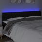 Preview: LED Kopfteil Schwarz 180x7x78/88 cm Stoff