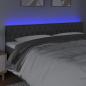 Preview: LED Kopfteil Dunkelgrau 200x7x78/88 cm Stoff