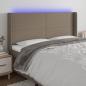 Preview: ARDEBO.de - LED Kopfteil Taupe 203x16x118/128 cm Stoff