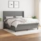 Preview: ARDEBO.de - Boxspringbett mit Matratze Dunkelgrau 160x200 cm Stoff