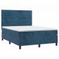 Preview: Boxspringbett mit Matratze & LED Dunkelblau 140x200 cm Samt