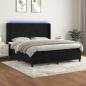 Preview: ARDEBO.de - Boxspringbett mit Matratze & LED Schwarz 180x200 cm Samt