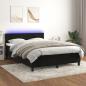 Preview: ARDEBO.de - Boxspringbett mit Matratze & LED Schwarz 140x190 cm Samt