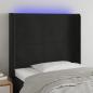 Preview: ARDEBO.de - LED Kopfteil Schwarz 93x16x118/128 cm Samt