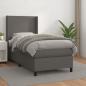 Preview: ARDEBO.de - Boxspringbett mit Matratze Grau 100x200 cm Kunstleder