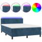 Preview: Boxspringbett mit Matratze & LED Dunkelblau 140x190 cm Samt