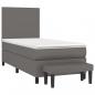 Preview: Boxspringbett mit Matratze Grau 100x200 cm Kunstleder