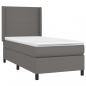 Preview: Boxspringbett mit Matratze & LED Grau 100x200 cm Kunstleder