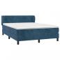 Preview: Boxspringbett mit Matratze Dunkelblau 140x200 cm Samt