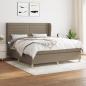 Preview: ARDEBO.de - Boxspringbett mit Matratze Taupe 180x200 cm Stoff